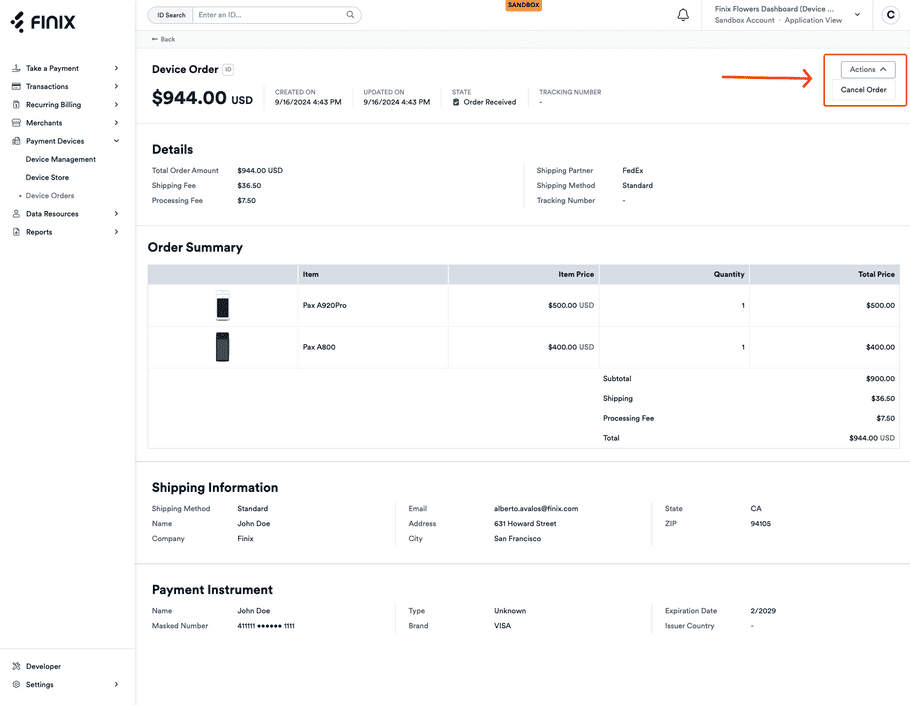 Manage Device Order